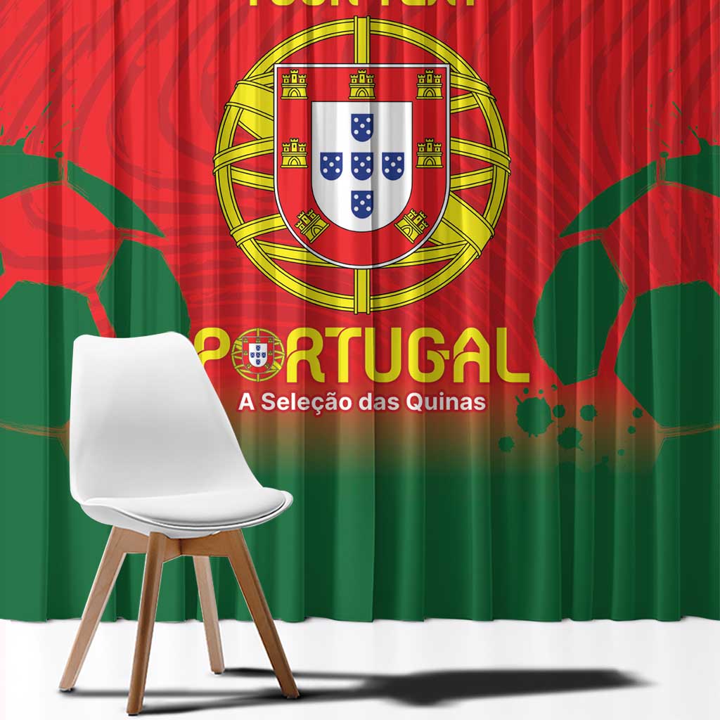 Custom Portugal Football Window Curtain Come On A Selecao das Quinas - Wonder Print Shop