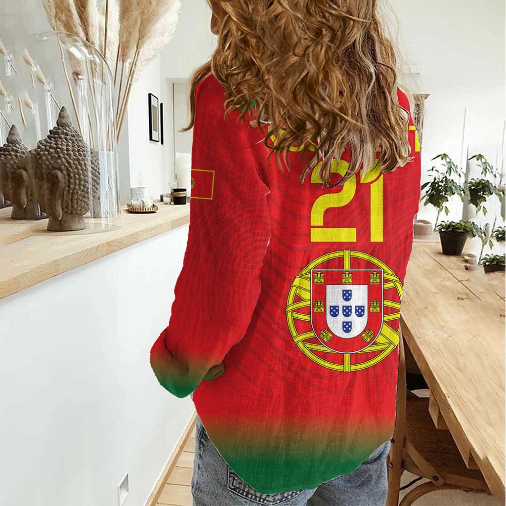 Custom Portugal Football Women Casual Shirt Come On A Selecao das Quinas - Wonder Print Shop