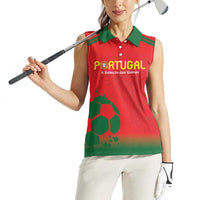 Custom Portugal Football Women Sleeveless Polo Shirt Come On A Selecao das Quinas - Wonder Print Shop