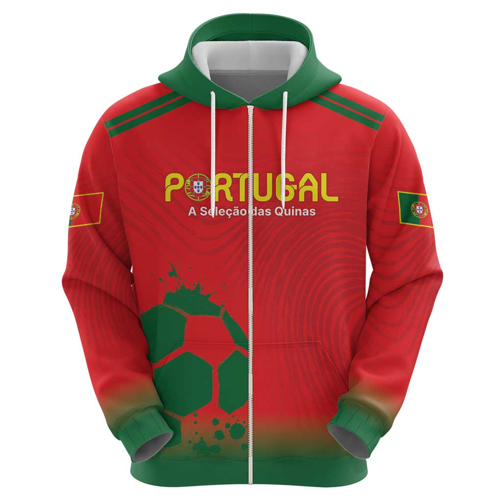 Custom Portugal Football Zip Hoodie Come On A Selecao das Quinas - Wonder Print Shop