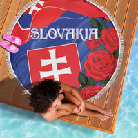 Slovakia Flag Mixed Rose Flowers Beach Blanket LT9 - Wonder Print Shop
