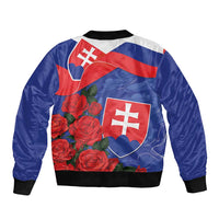 Slovakia Flag Mixed Rose Flowers Bomber Jacket LT9 - Wonder Print Shop