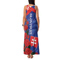 Slovakia Flag Mixed Rose Flowers Family Matching Tank Maxi Dress and Hawaiian Shirt - Wonder Print Shop