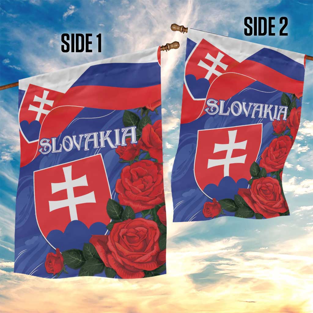 Slovakia Flag Mixed Rose Flowers Garden Flag - Wonder Print Shop
