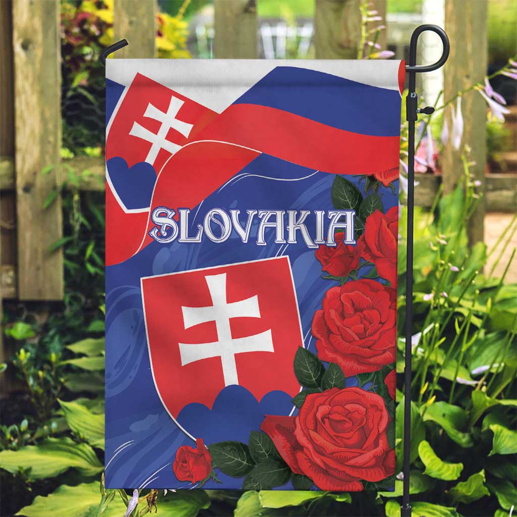 Slovakia Flag Mixed Rose Flowers Garden Flag - Wonder Print Shop