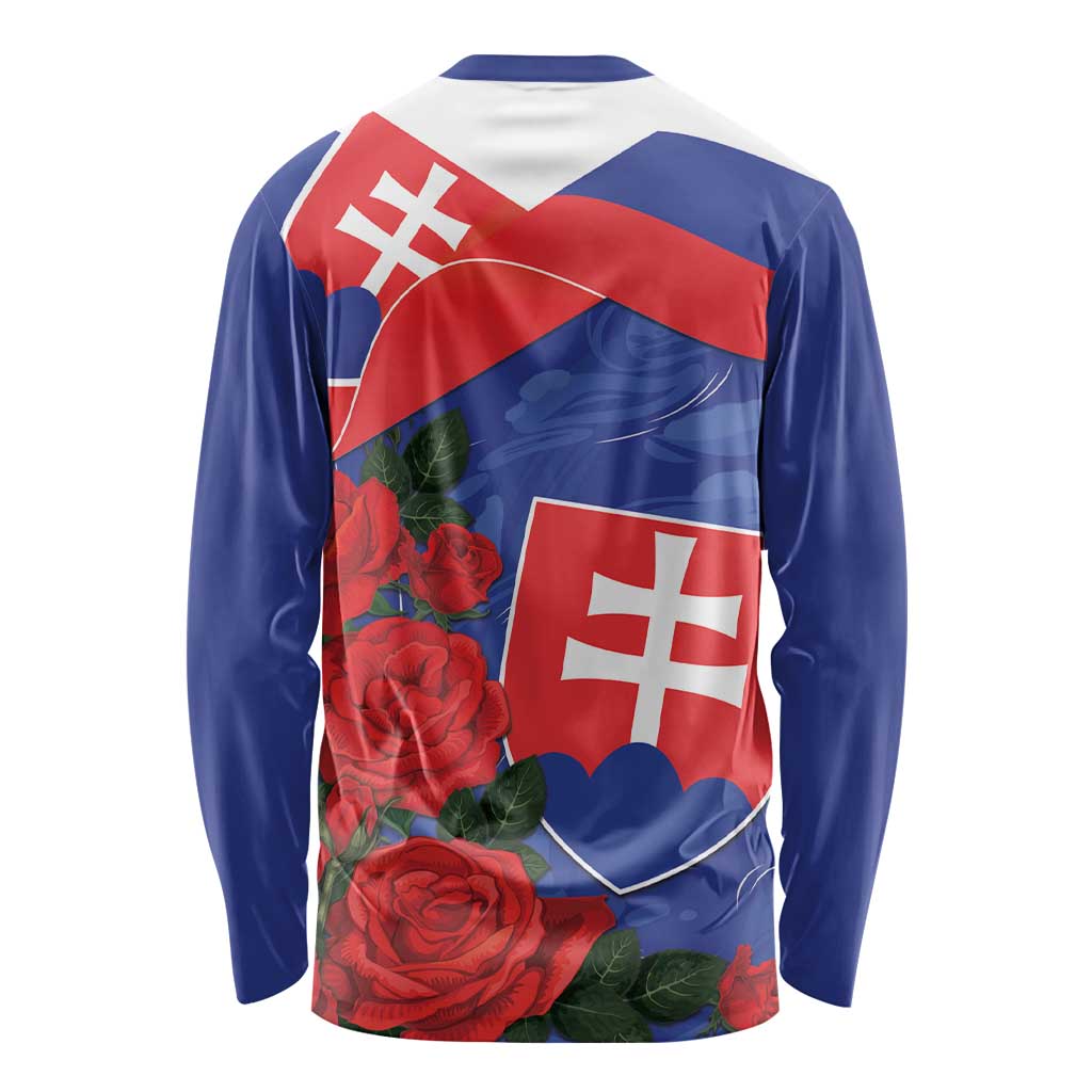 Slovakia Flag Mixed Rose Flowers Long Sleeve Shirt - Wonder Print Shop