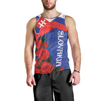 Slovakia Flag Mixed Rose Flowers Men Tank Top - Wonder Print Shop