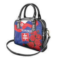Slovakia Flag Mixed Rose Flowers Shoulder Handbag