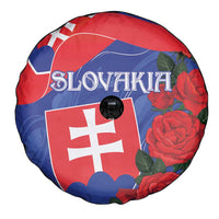 Slovakia Flag Mixed Rose Flowers Spare Tire Cover - Wonder Print Shop