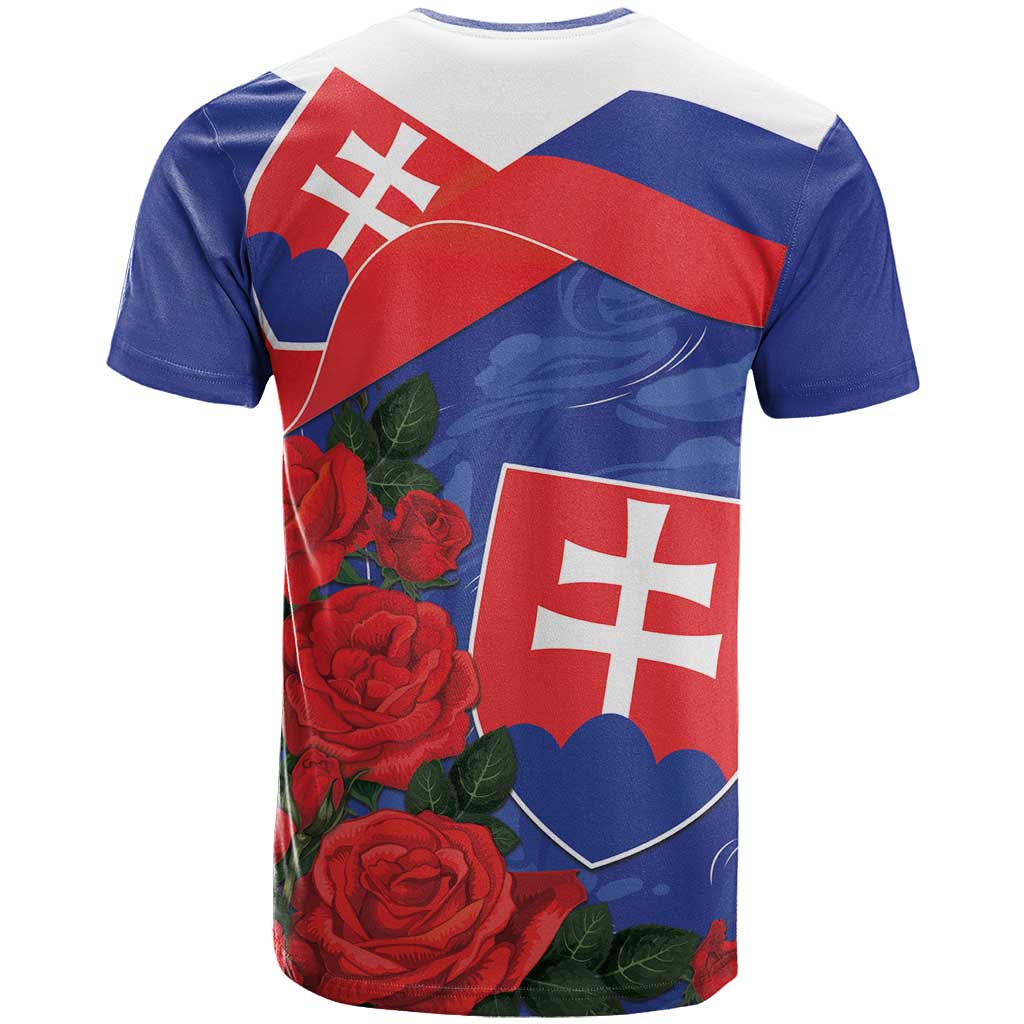 Slovakia Flag Mixed Rose Flowers T Shirt - Wonder Print Shop
