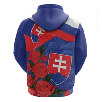 Slovakia Flag Mixed Rose Flowers Zip Hoodie - Wonder Print Shop