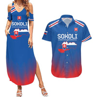 Custom Slovakia Football Couples Matching Summer Maxi Dress and Hawaiian Shirt Come On Sokoli Falcons LT9 - Wonder Print Shop