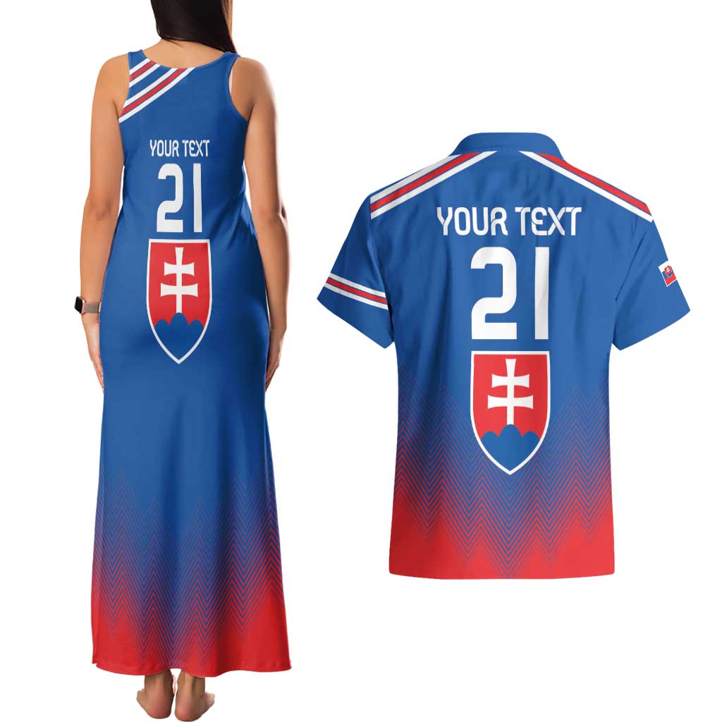 Custom Slovakia Football Couples Matching Tank Maxi Dress and Hawaiian Shirt Come On Sokoli Falcons LT9 - Wonder Print Shop
