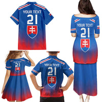 Custom Slovakia Football Family Matching Puletasi and Hawaiian Shirt Come On Sokoli Falcons - Wonder Print Shop