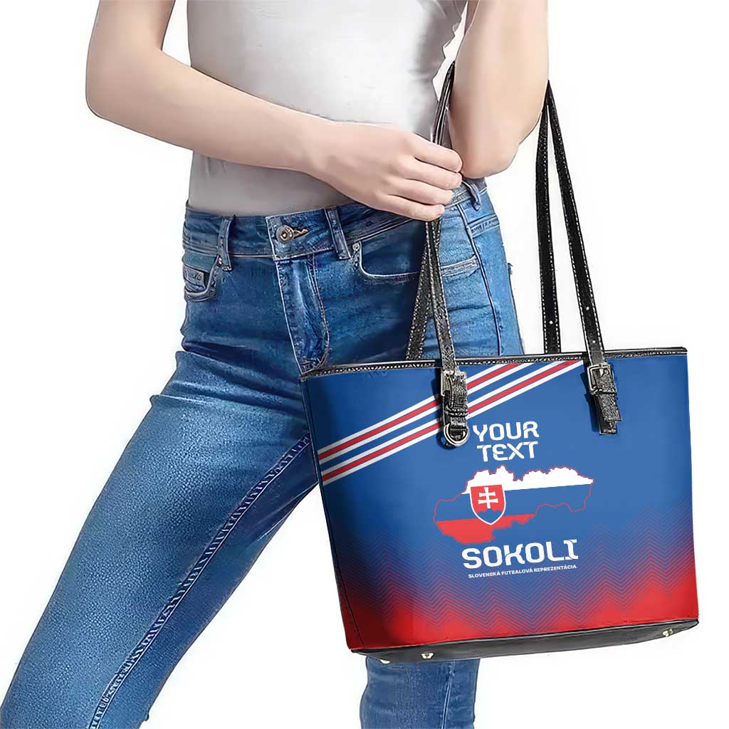 Custom Slovakia Football Leather Tote Bag Come On Sokoli Falcons - Wonder Print Shop