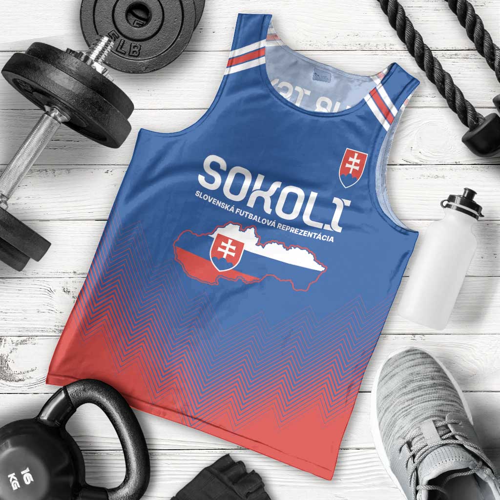 Custom Slovakia Football Men Tank Top Come On Sokoli Falcons - Wonder Print Shop