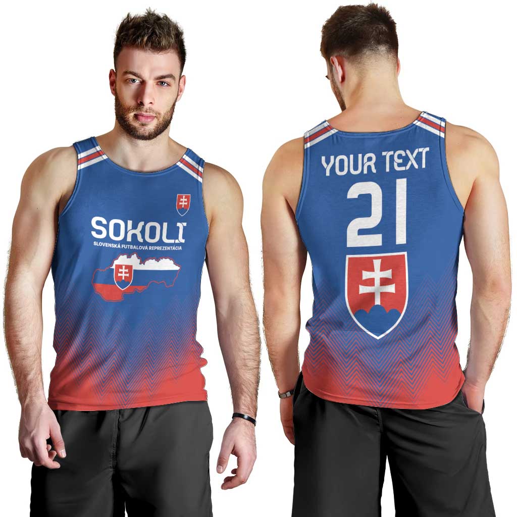 Custom Slovakia Football Men Tank Top Come On Sokoli Falcons - Wonder Print Shop