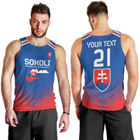 Custom Slovakia Football Men Tank Top Come On Sokoli Falcons - Wonder Print Shop