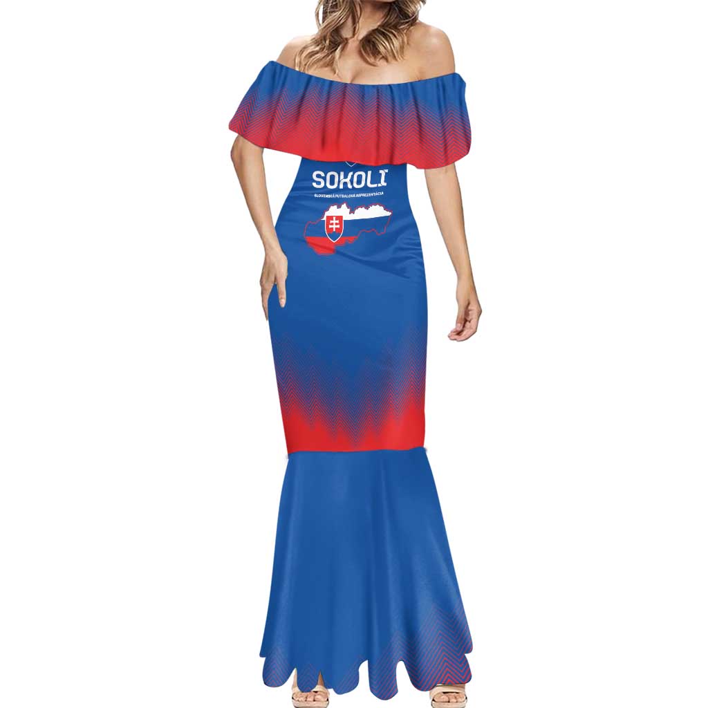 Custom Slovakia Football Mermaid Dress Come On Sokoli Falcons - Wonder Print Shop