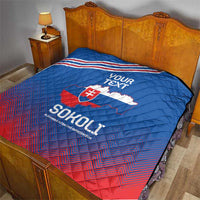 Custom Slovakia Football Quilt Come On Sokoli Falcons - Wonder Print Shop