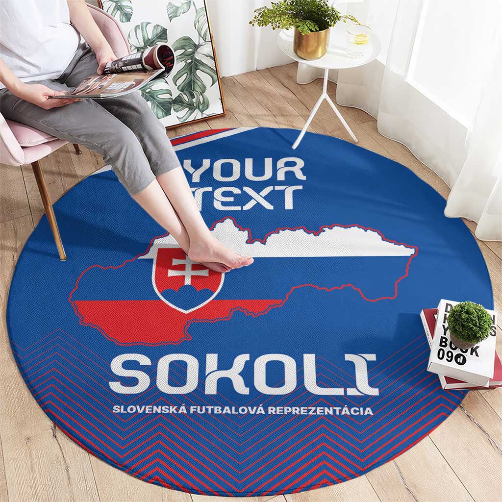 Custom Slovakia Football Round Carpet Come On Sokoli Falcons