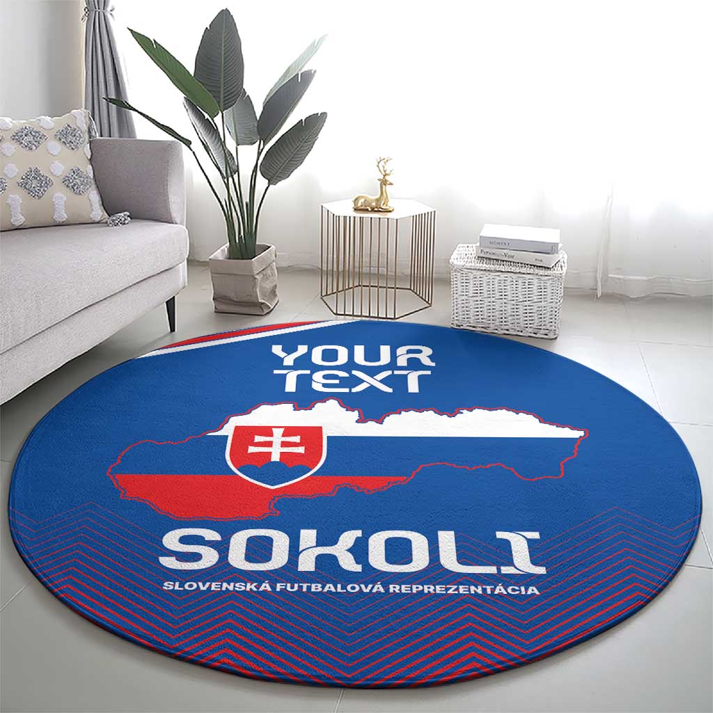 Custom Slovakia Football Round Carpet Come On Sokoli Falcons
