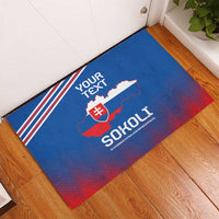 Custom Slovakia Football Rubber Doormat Come On Sokoli Falcons - Wonder Print Shop