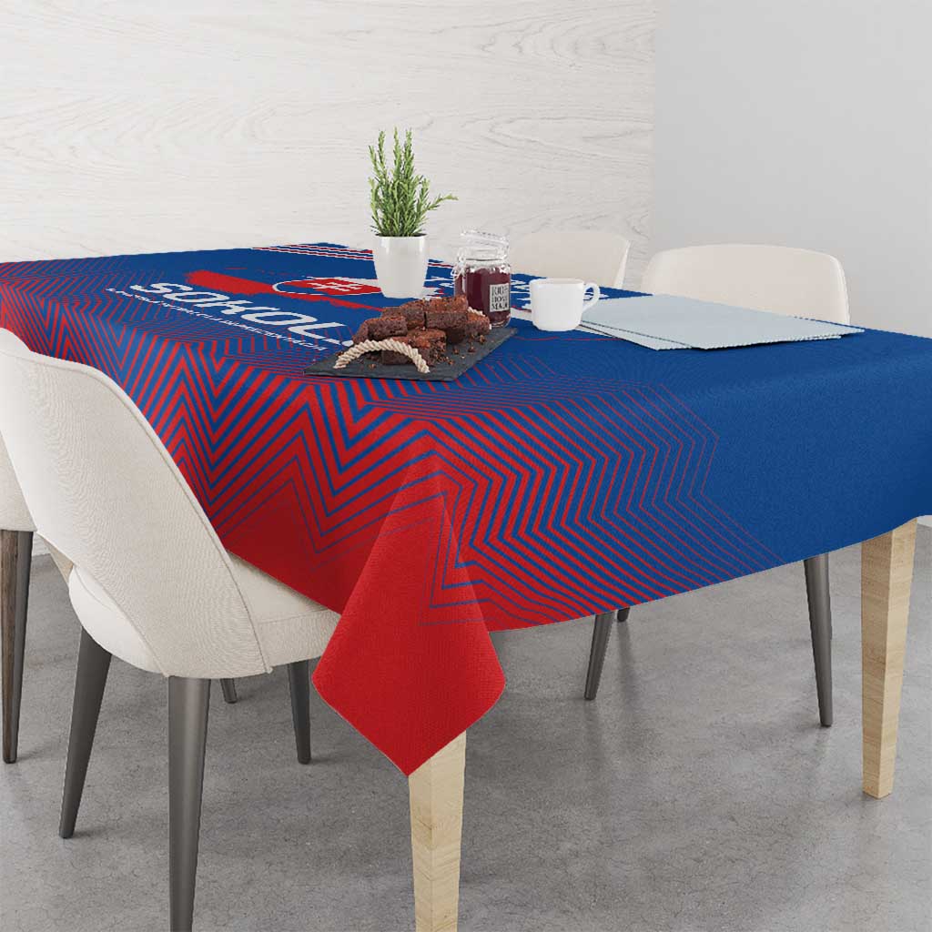 Custom Slovakia Football Tablecloth Come On Sokoli Falcons - Wonder Print Shop