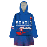 Custom Slovakia Football Wearable Blanket Hoodie Come On Sokoli Falcons - Wonder Print Shop