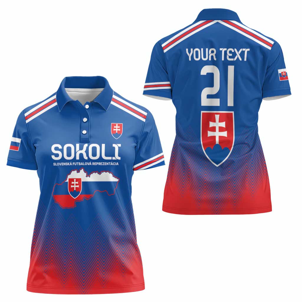 Custom Slovakia Football Women Polo Shirt Come On Sokoli Falcons - Wonder Print Shop