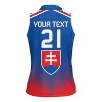 Custom Slovakia Football Women Sleeveless Polo Shirt Come On Sokoli Falcons - Wonder Print Shop