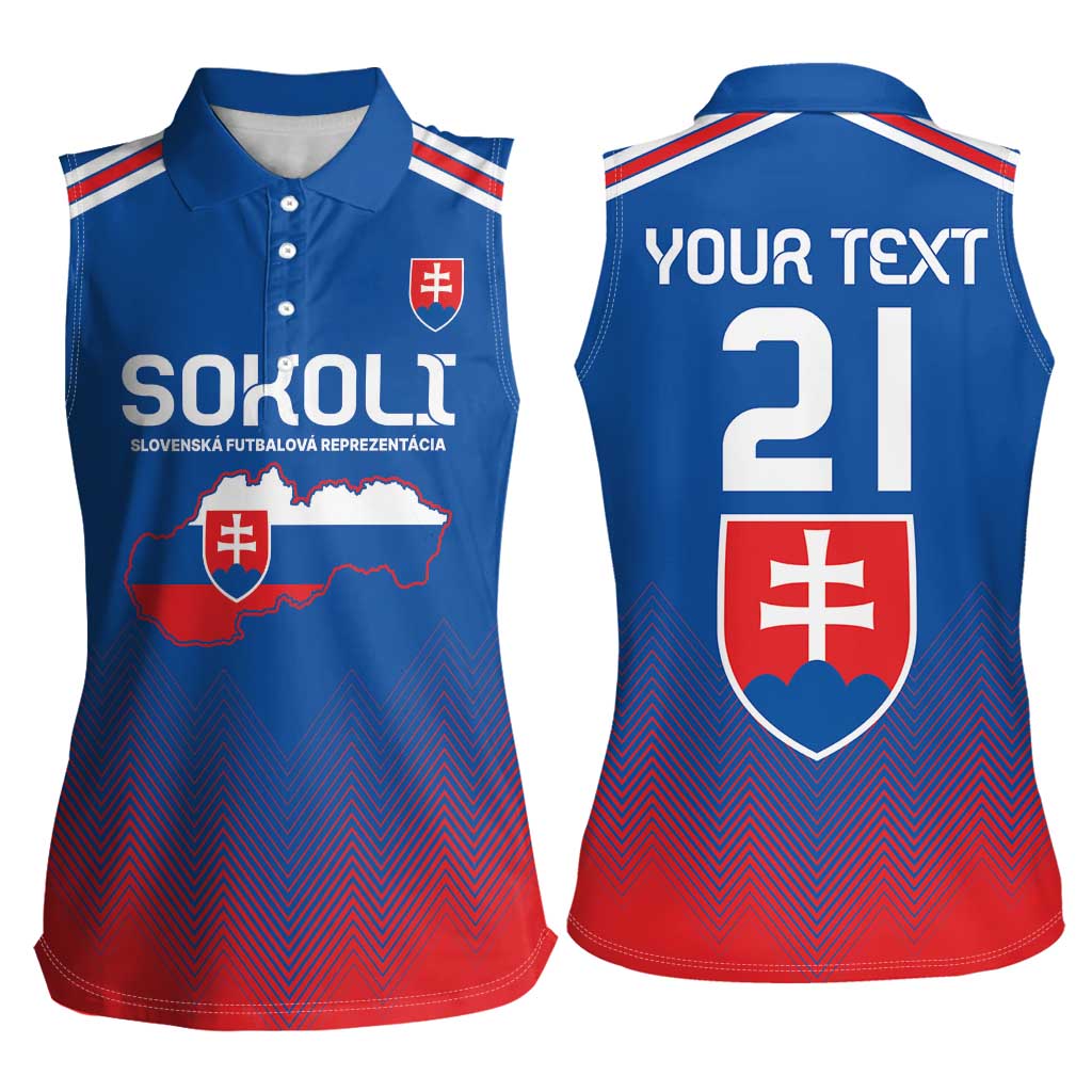 Custom Slovakia Football Women Sleeveless Polo Shirt Come On Sokoli Falcons - Wonder Print Shop