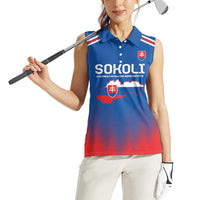 Custom Slovakia Football Women Sleeveless Polo Shirt Come On Sokoli Falcons - Wonder Print Shop