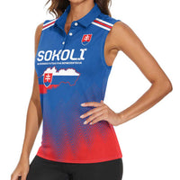 Custom Slovakia Football Women Sleeveless Polo Shirt Come On Sokoli Falcons - Wonder Print Shop