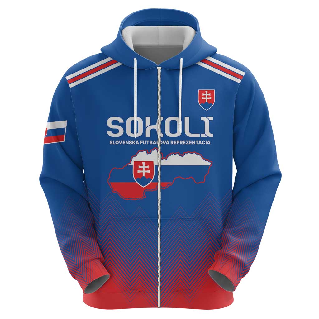 Custom Slovakia Football Zip Hoodie Come On Sokoli Falcons - Wonder Print Shop