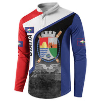 Caribbean Sint Maarten Personalized Button Sweatshirt Brown Pelican - Wonder Print Shop