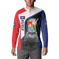 Caribbean Sint Maarten Personalized Button Sweatshirt Brown Pelican - Wonder Print Shop