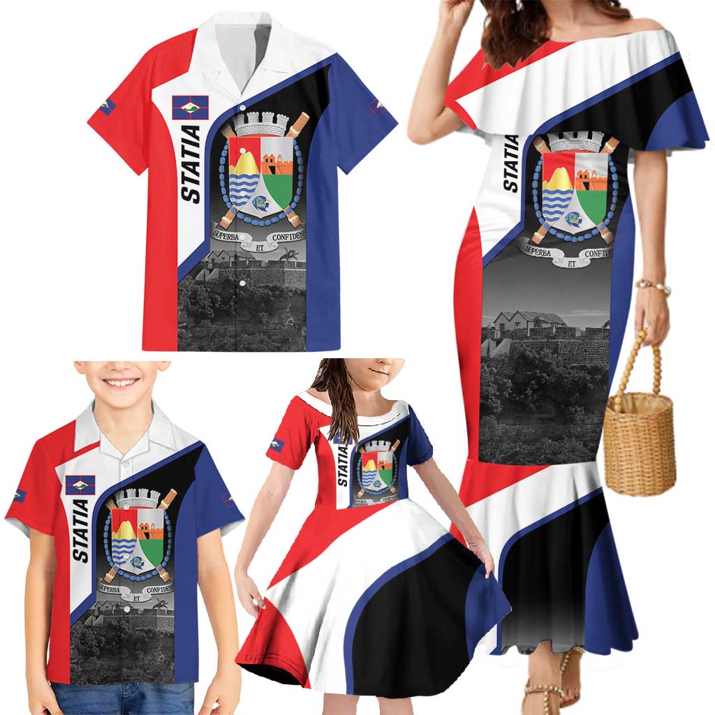 Caribbean Sint Maarten Personalized Family Matching Mermaid Dress and Hawaiian Shirt Brown Pelican - Wonder Print Shop