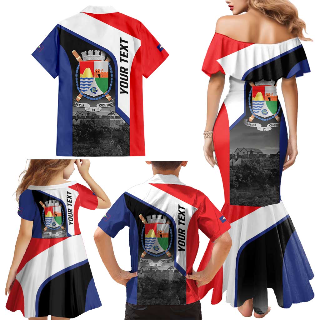 Caribbean Sint Maarten Personalized Family Matching Mermaid Dress and Hawaiian Shirt Brown Pelican - Wonder Print Shop