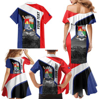 Caribbean Sint Maarten Personalized Family Matching Mermaid Dress and Hawaiian Shirt Brown Pelican - Wonder Print Shop