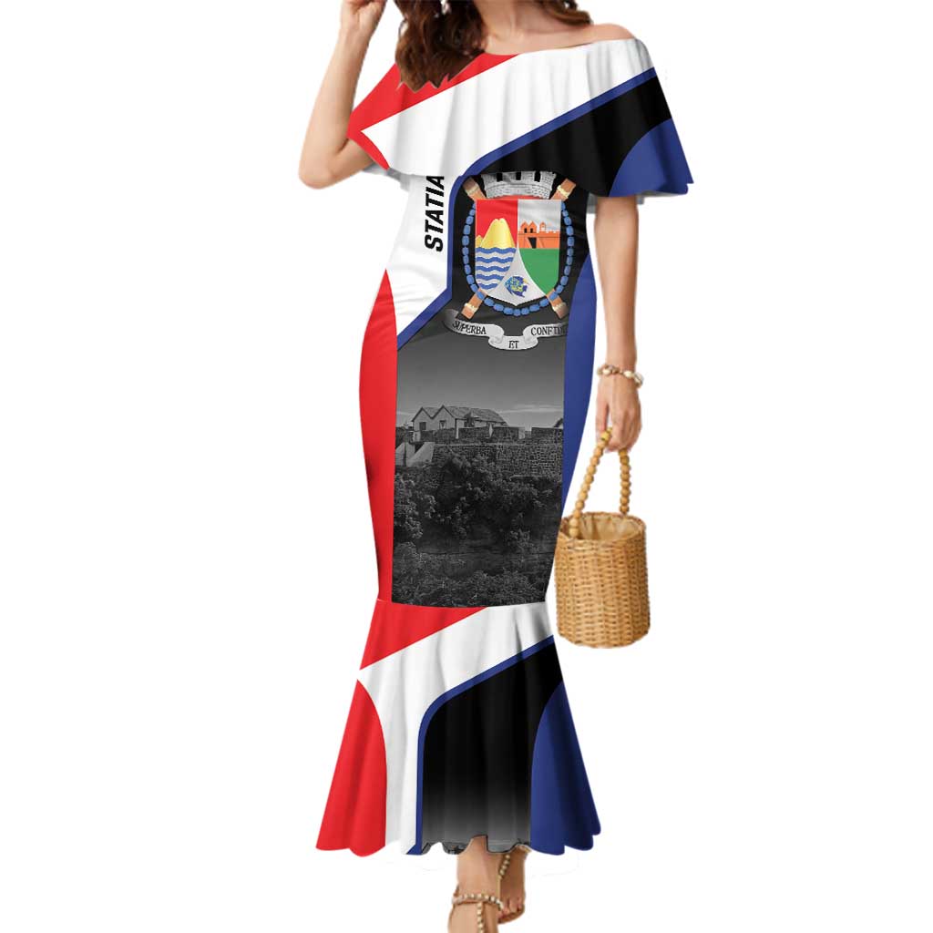 Caribbean Sint Maarten Personalized Family Matching Mermaid Dress and Hawaiian Shirt Brown Pelican - Wonder Print Shop