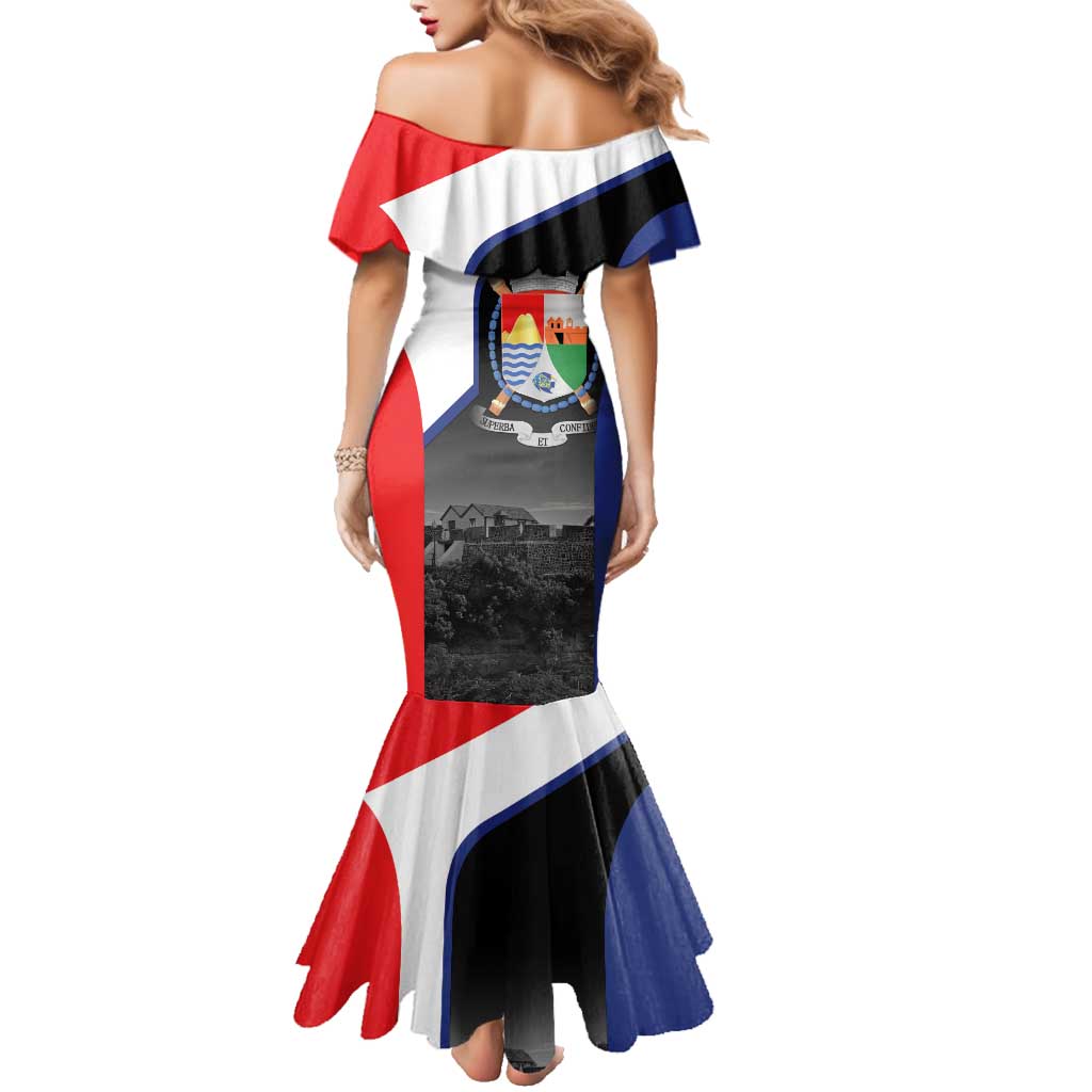 Caribbean Sint Maarten Personalized Family Matching Mermaid Dress and Hawaiian Shirt Brown Pelican - Wonder Print Shop