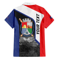 Caribbean Sint Maarten Personalized Family Matching Off The Shoulder Long Sleeve Dress and Hawaiian Shirt Brown Pelican - Wonder Print Shop