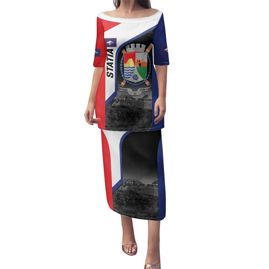 Caribbean Sint Maarten Personalized Family Matching Puletasi and Hawaiian Shirt Brown Pelican - Wonder Print Shop