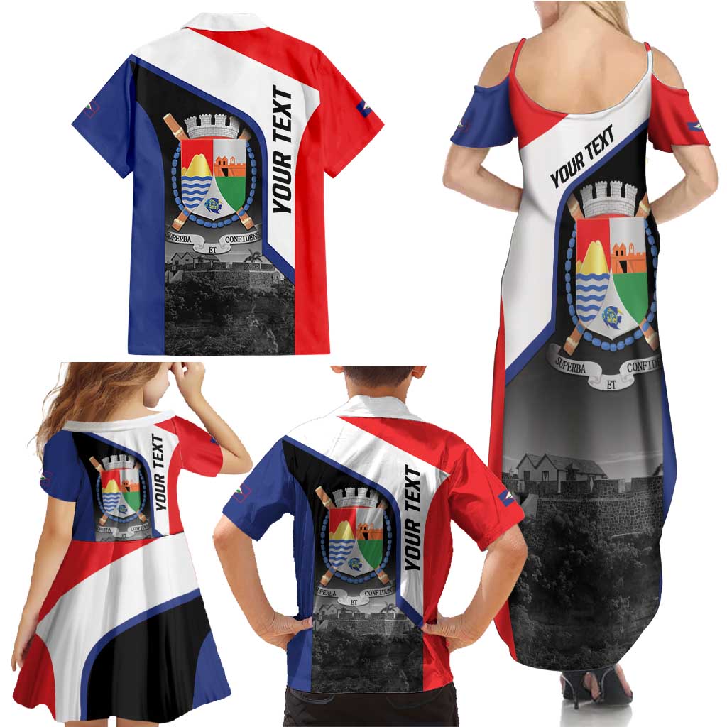 Caribbean Sint Maarten Personalized Family Matching Summer Maxi Dress and Hawaiian Shirt Brown Pelican - Wonder Print Shop