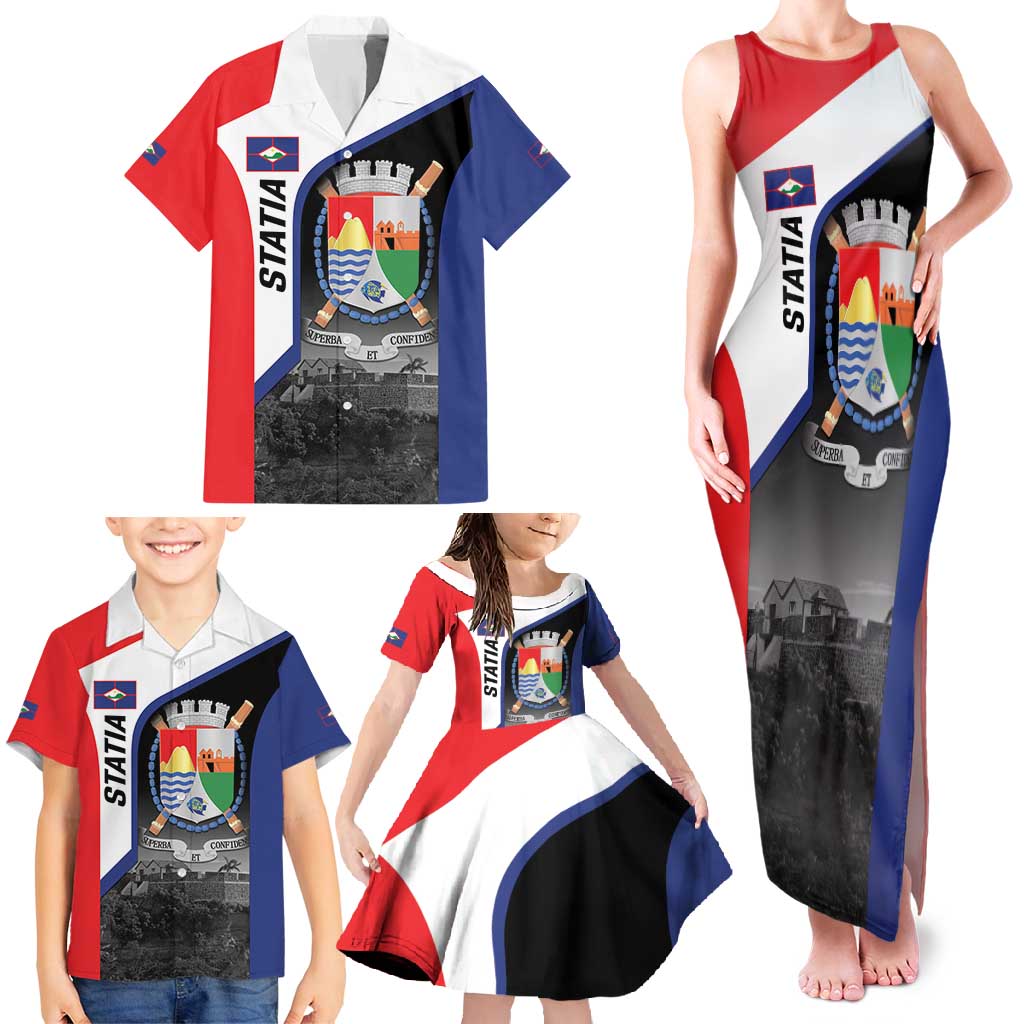 Caribbean Sint Maarten Personalized Family Matching Tank Maxi Dress and Hawaiian Shirt Brown Pelican - Wonder Print Shop