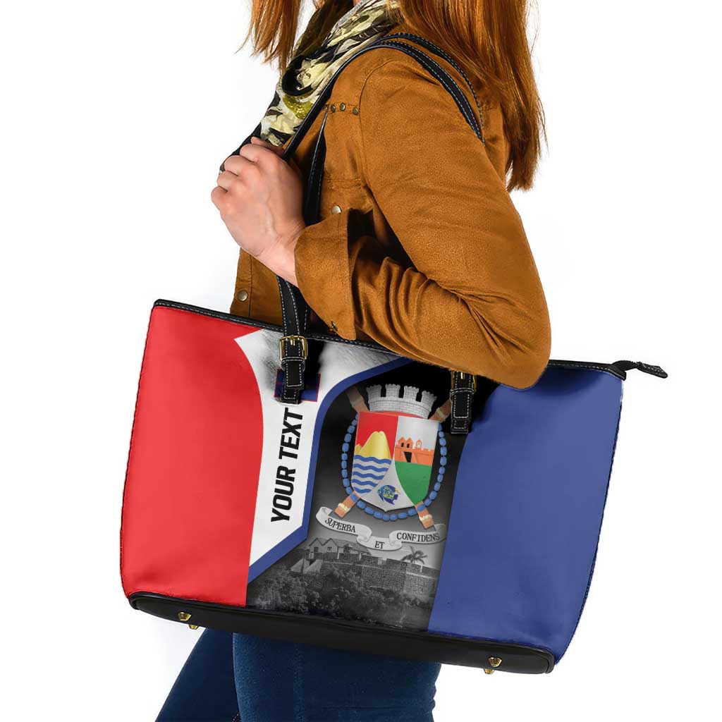 Caribbean Sint Maarten Personalized Leather Tote Bag Brown Pelican - Wonder Print Shop