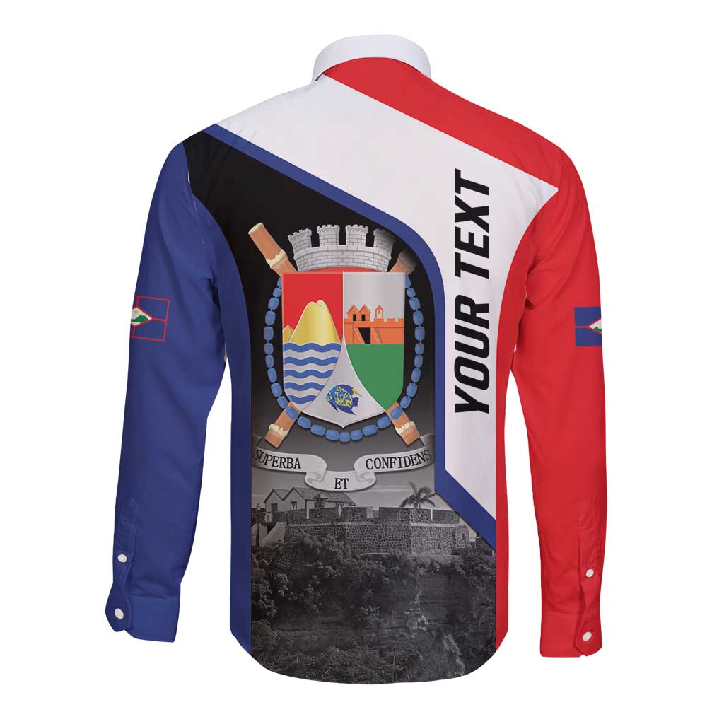 Caribbean Sint Maarten Personalized Long Sleeve Button Shirt Brown Pelican - Wonder Print Shop