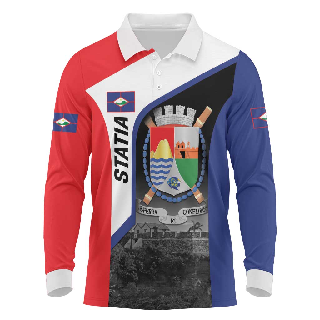 Caribbean Sint Maarten Personalized Long Sleeve Polo Shirt Brown Pelican - Wonder Print Shop