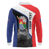 Caribbean Sint Maarten Personalized Long Sleeve Polo Shirt Brown Pelican - Wonder Print Shop